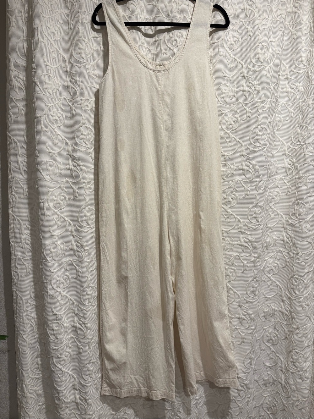 Marine Layer Cream Button-Front Cotton Jumpsuit - Picture 2 of 3
